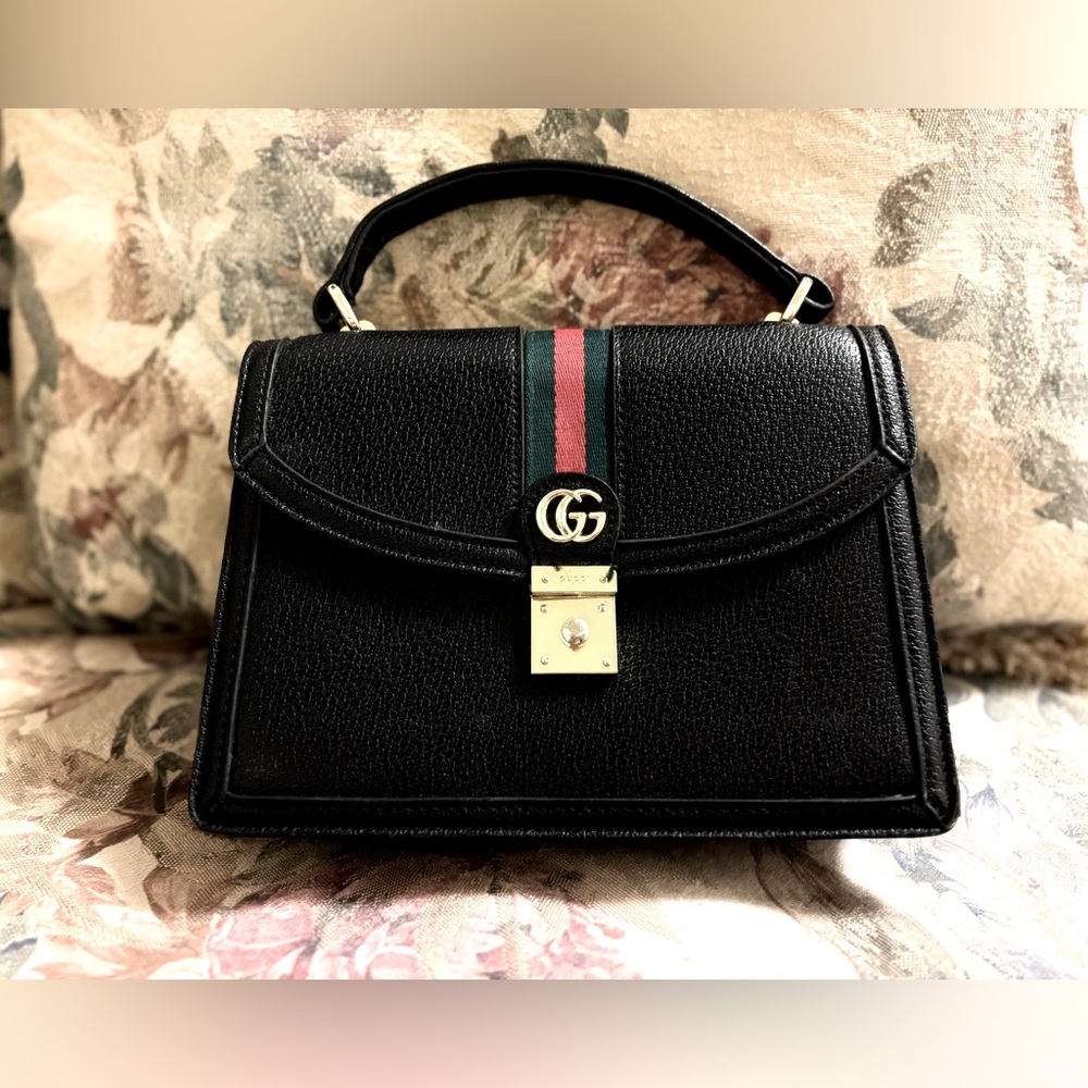 Authentic Gucci Ophidia Padlock Top Handle Bag
